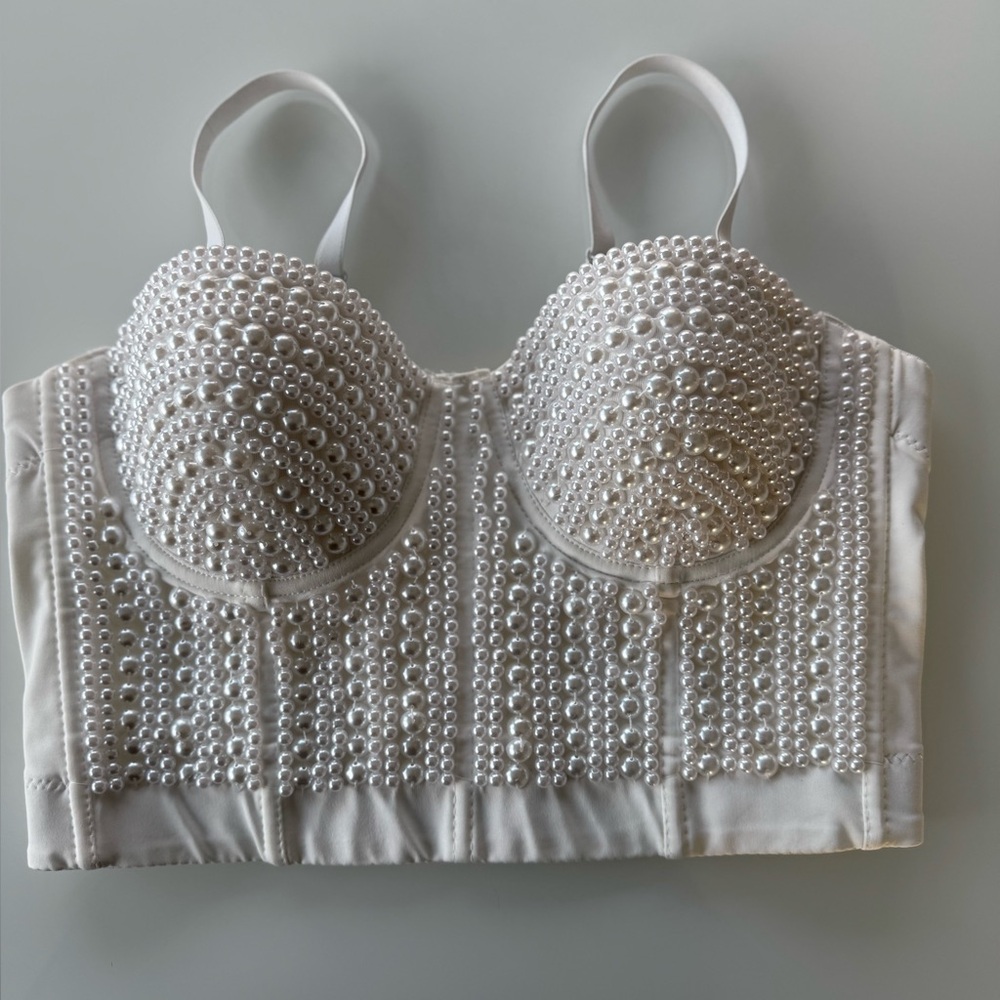 Pearl Detailed Bra Corset
